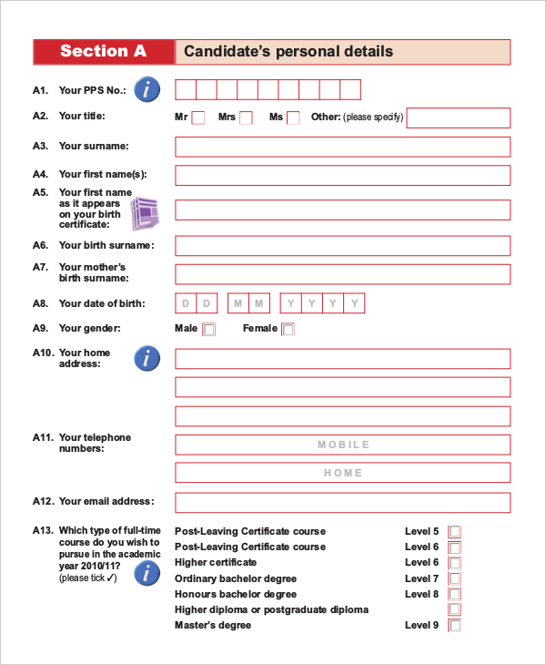 FREE 16+ Sample Student Application Forms in PDF MS Word Excel