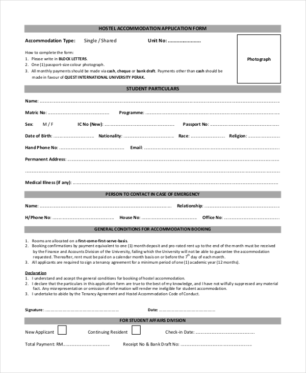 FREE 16+ Sample Student Application Forms in PDF MS Word Excel