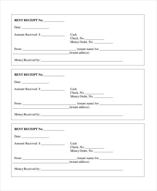 FREE 12+ Sample Rent Receipt Forms in PDF Excel Word