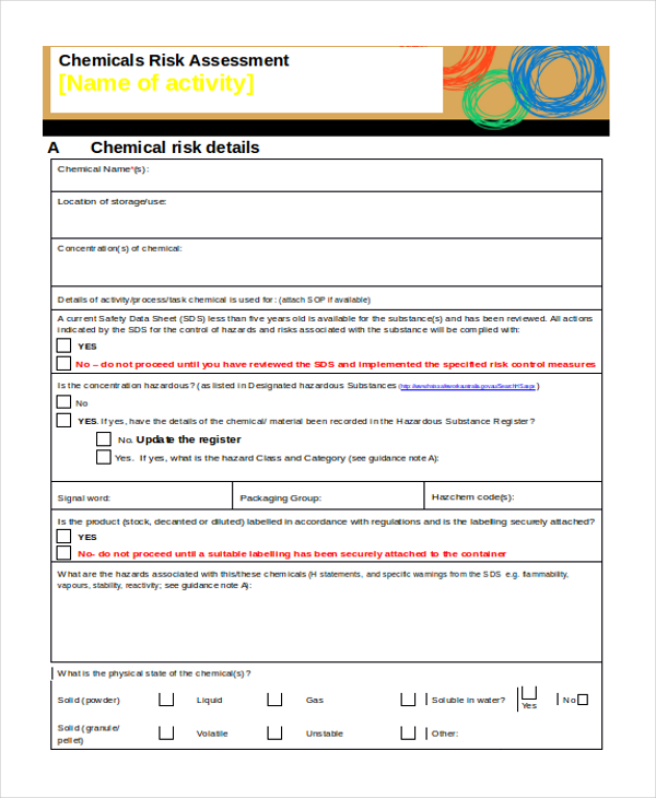 FREE 19+ Sample Risk Assessment Forms in MS Word PDF Excel
