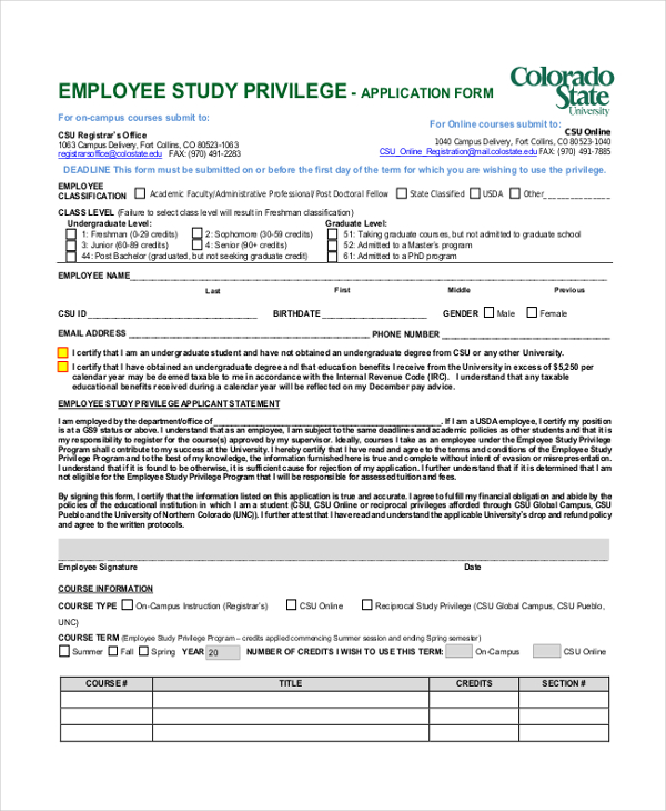 FREE 12+ Sample Employee Application Forms in PDF MS Word Excel