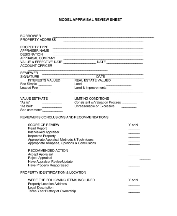 FREE 8+ Sample Land Appraisal Forms in MS Word PDF