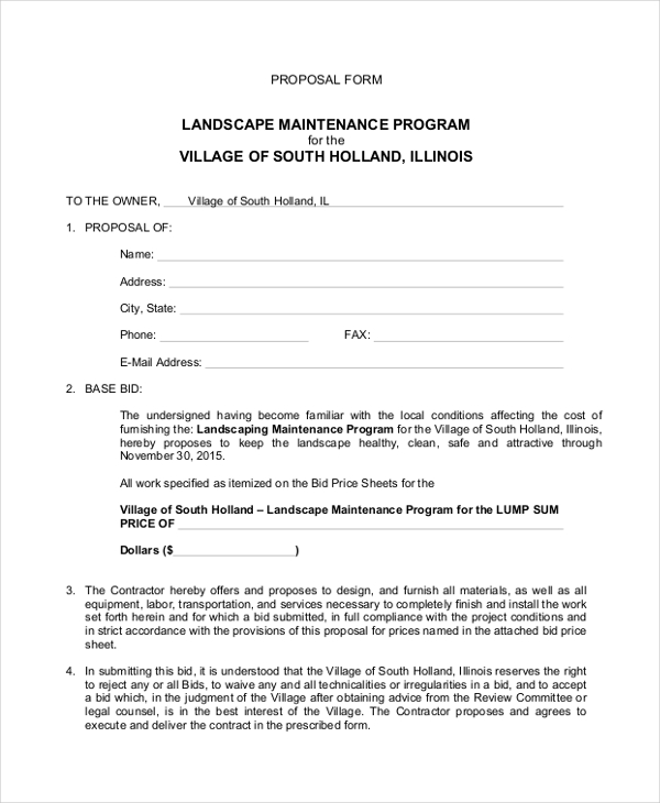 FREE 24+ Sample Proposal Forms in MS Word PDF Excel