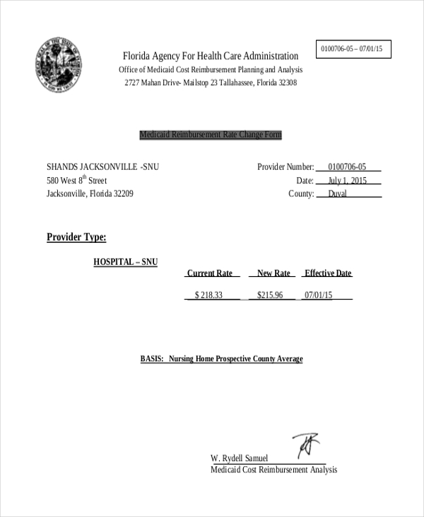 FREE 9+ Sample Medicaid Reimbursement Forms in MS Word PDF