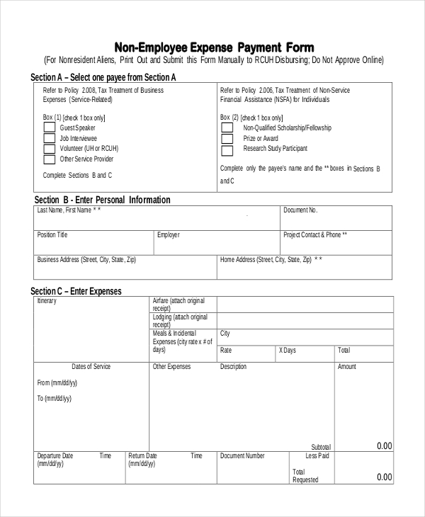 FREE 10+ Sample Travel Expense Forms in PDF MS Word Excel