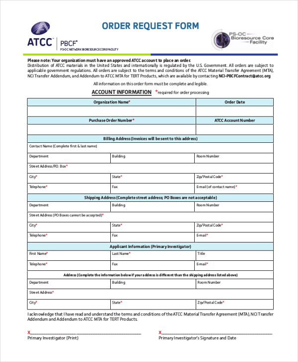 FREE 22+ Sample Order Forms in PDF Excel Word