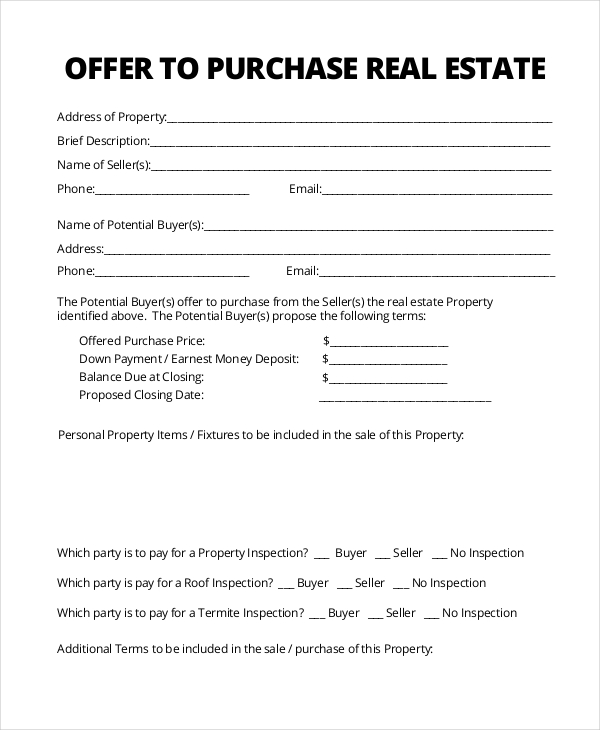 FREE 18+ Sample Real Estate Forms in PDF Excel Word