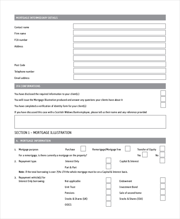 FREE 10+ Sample Mortgage Application Forms in MS Word PDF