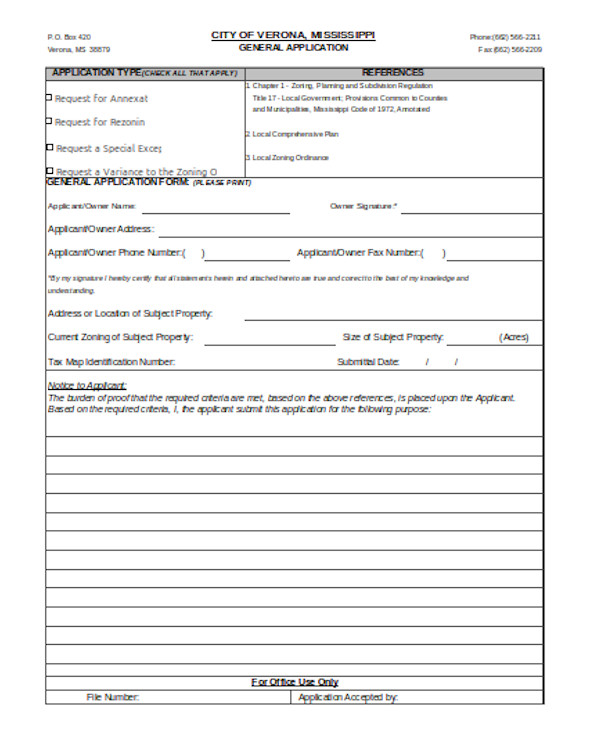FREE 10+ Sample General Application Forms in PDF Word Excel