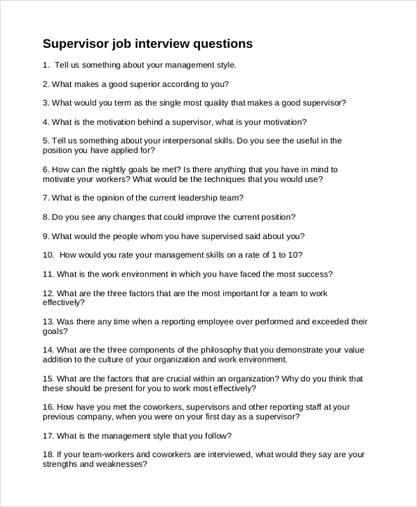 FREE 10+ Sample Interview Questionnaire Forms in PDF | MS Word | Excel