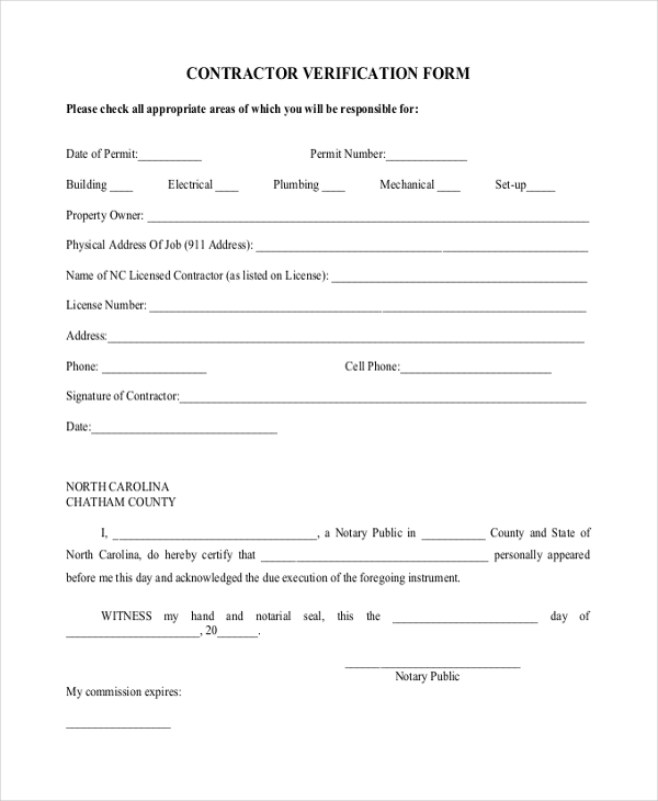 FREE 21+ Sample Contractor Forms in PDF MS Word Excel