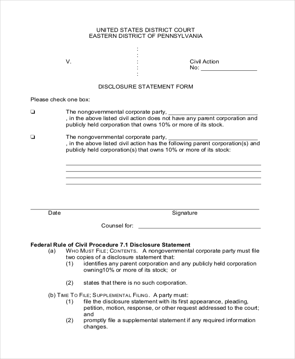 FREE 19+ Sample Statement Forms in PDF MS Excel
