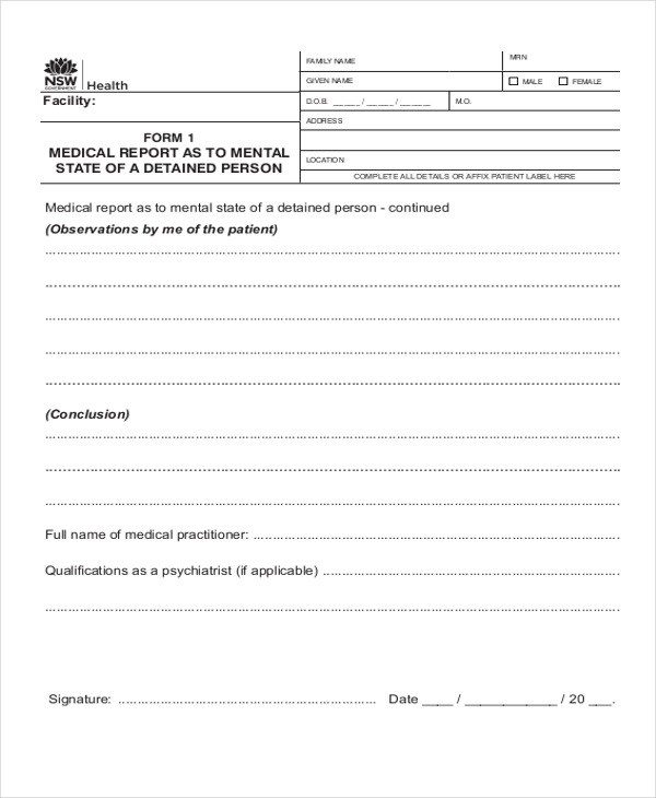 FREE 18+ Sample Health Forms in PDF MS Word Excel