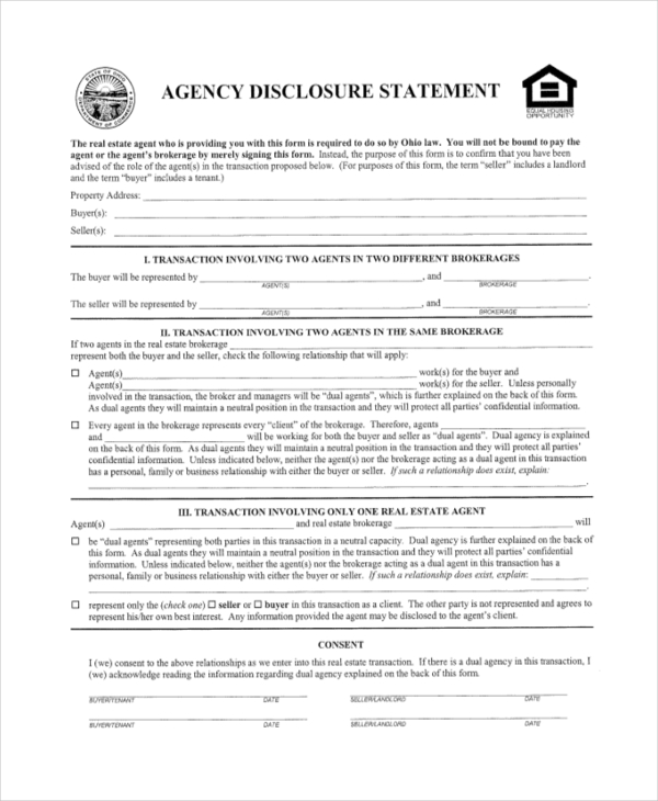 FREE 10+ Sample Real Estate Disclosure Forms in PDF MS Word