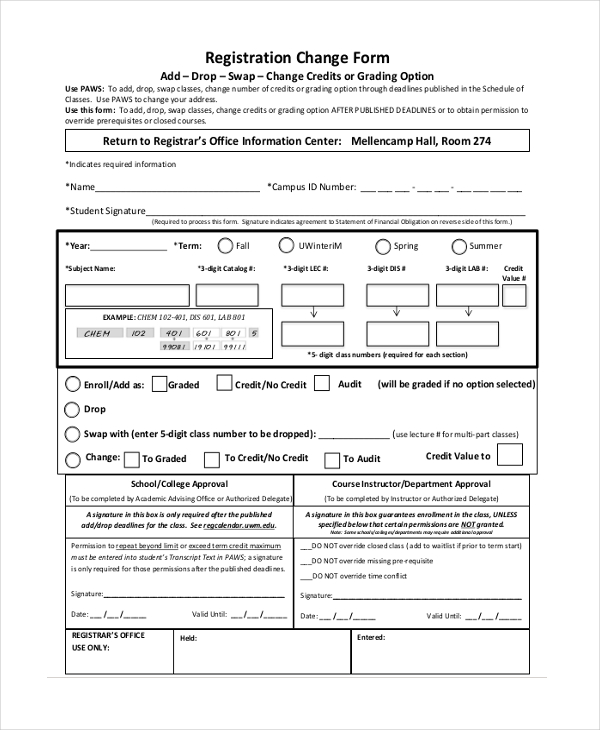 FREE 23+ Sample Registration Forms in PDF Excel Word