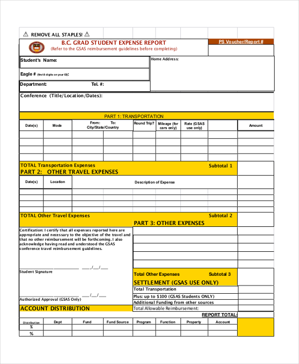 FREE 14+ Sample Expense Report Forms in PDF MS Word Pages Excel