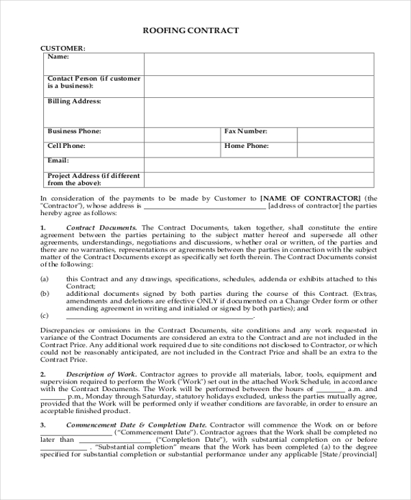 FREE 9+ Sample Contract Forms in PDF MS Word Excel