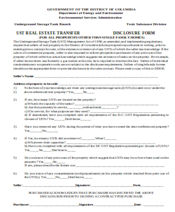 FREE 10+ Sample Real Estate Disclosure Forms in PDF MS Word