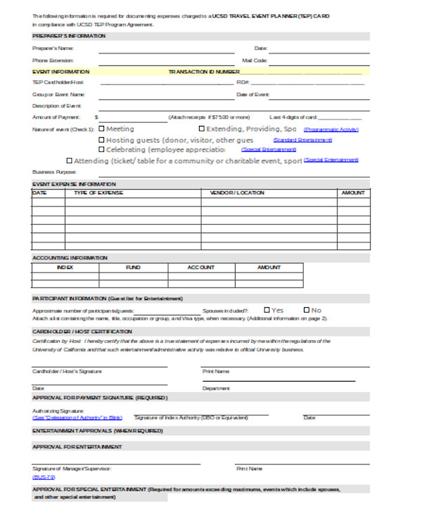 FREE 10+ Sample Event Planner Forms in PDF Word Excel