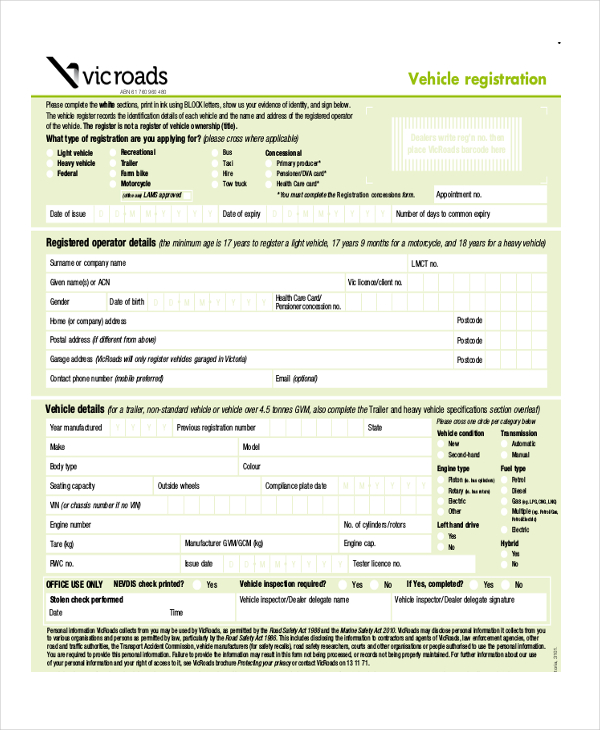 FREE 23+ Sample Registration Forms in PDF Excel Word
