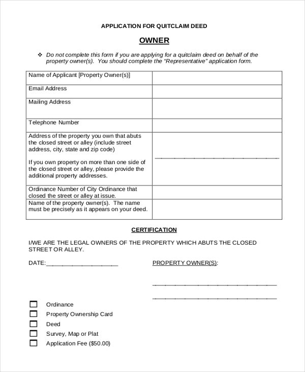 FREE 9+ Sample Quick Claim Deed Forms in PDF MS Word