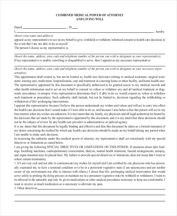 FREE 10+ Sample Medical Power of Attorney Forms in PDF MS Word