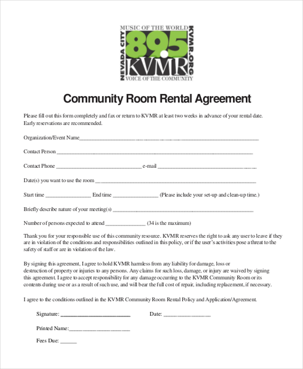 FREE 10+ Sample Room Rental Agreement Forms in PDF MS Word