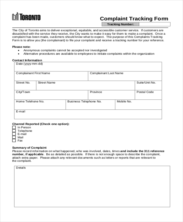 FREE 20+ Sample Tracking Forms in PDF MS Word MS Excel
