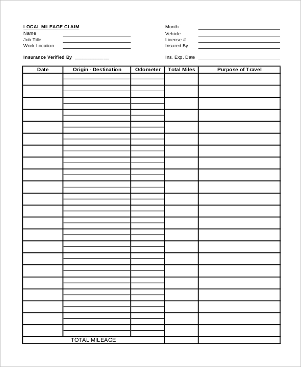 FREE 10+ Sample Mileage Tracker Forms in PDF Excel