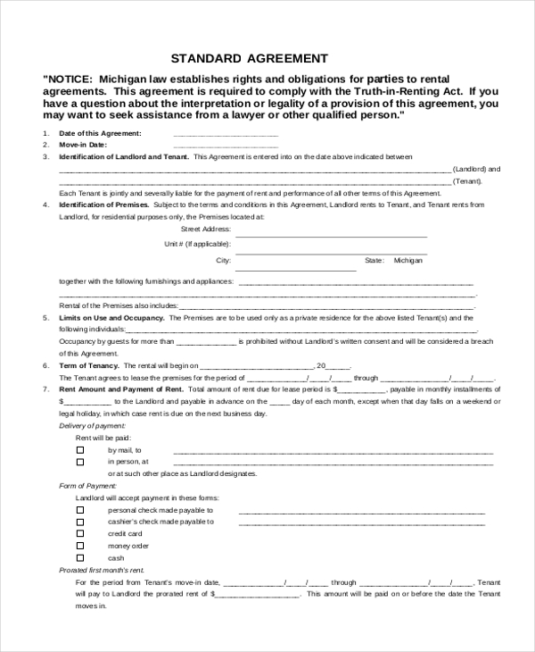 FREE 12+ Sample Rental Agreement Forms in MS Word PDF Excel