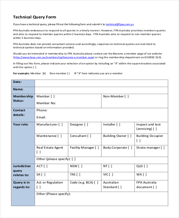 FREE 12+ Sample Query Forms in PDF MS Word