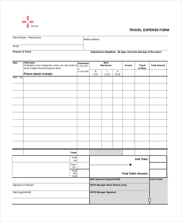 FREE 21+ Sample Travel Forms in PDF MS Word Excel