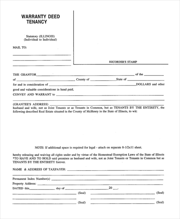 FREE 12+ Sample Warranty Deed Forms in PDF MS Word