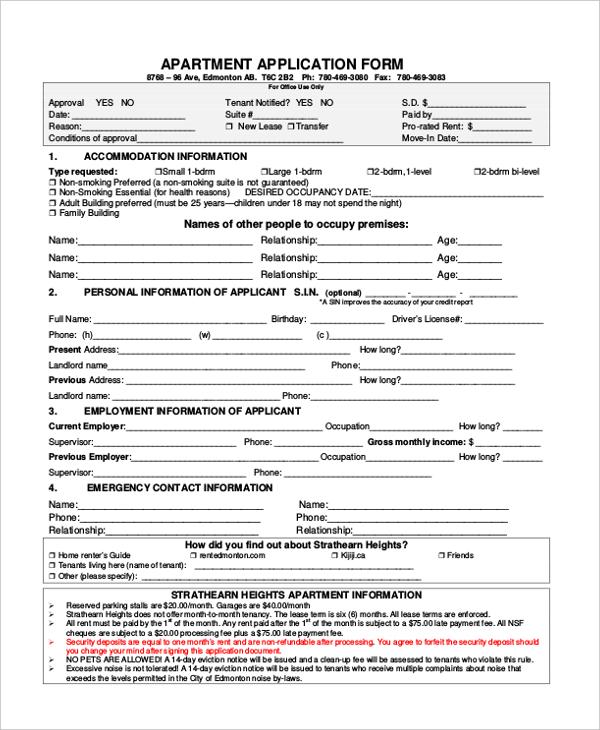 FREE 9+ Lease Application Form Samples in PDF MS Word