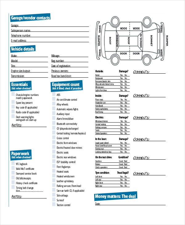 FREE 8+ Sample Car Appraisal Forms in PDF MS Word