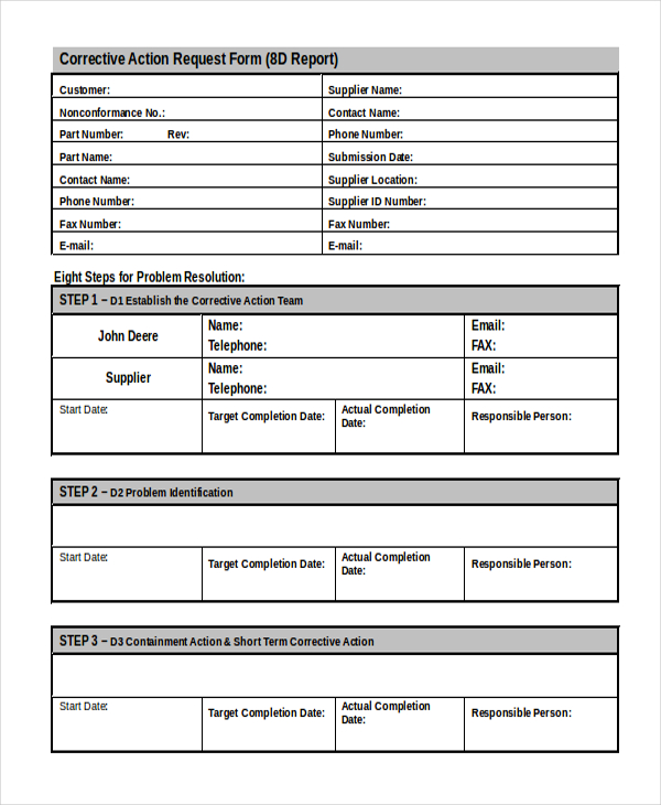 8d report form Ecza.productoseb.co