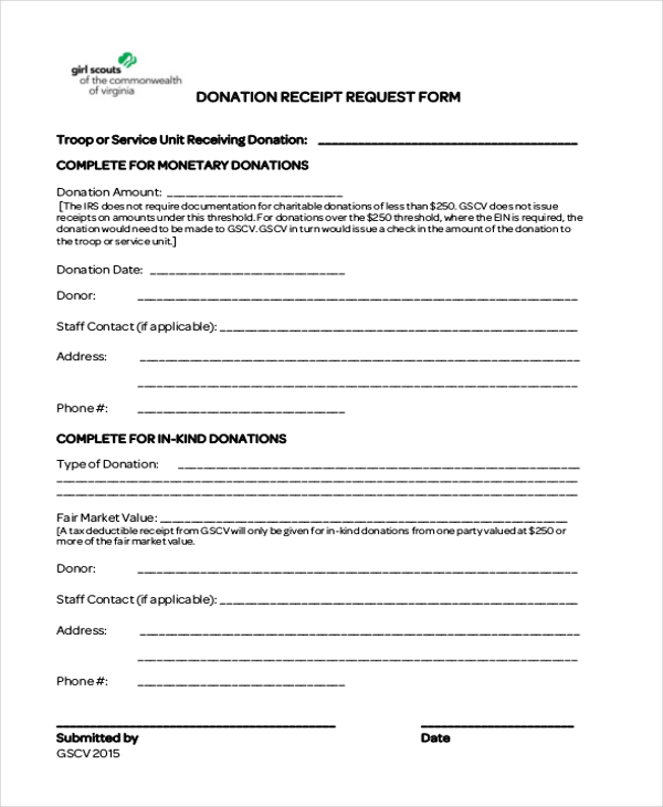 Charitable Donation Receipt Letter DocTemplates