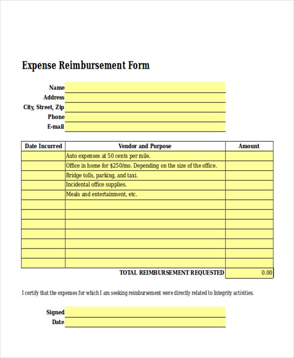 FREE 8+ Sample Accounting Expense Forms in PDF MS Word MS Excel