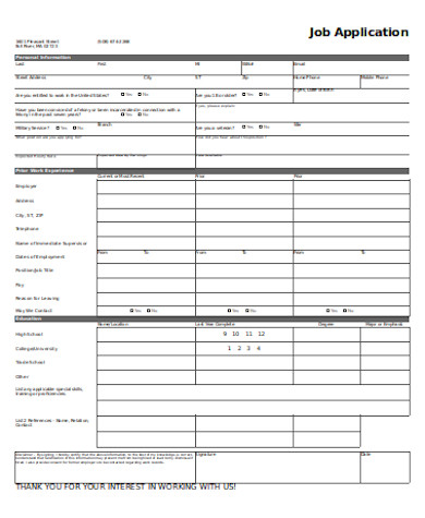 FREE 10+ Sample Job Application Form Samples, PDF, MS Word, Google Docs