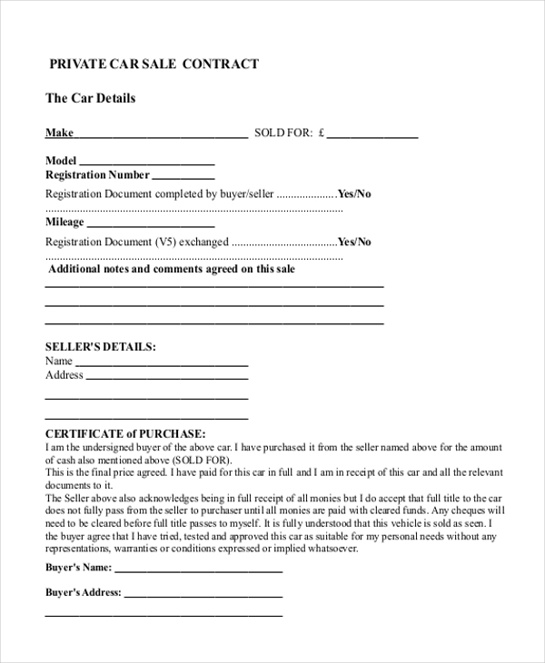 FREE 9+ Sample Sales Contract Forms in PDF MS Word
