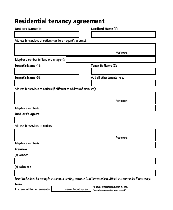 FREE 6+ Sample Rent Agreement Forms in PDF MS Word