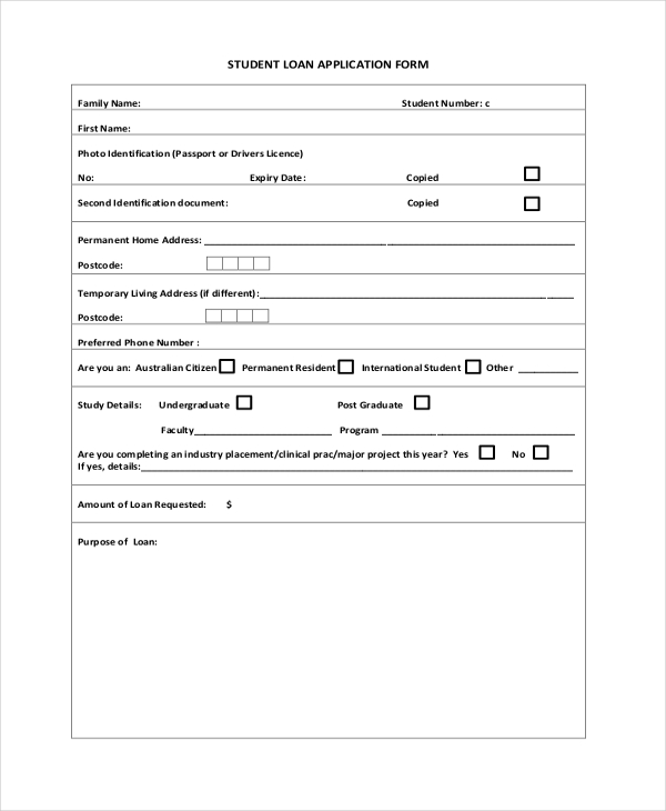 FREE 11+ Sample Loan Application Forms in PDF Excel MS Word