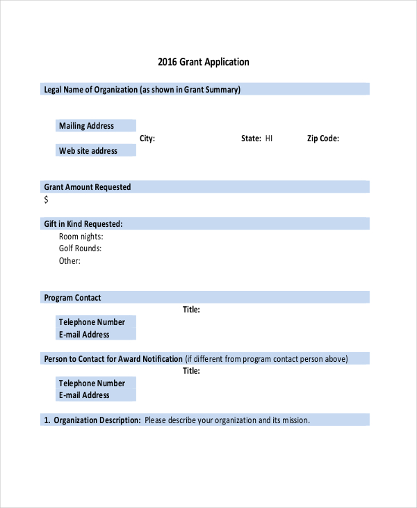 FREE 10+ Sample Grant Application Forms in PDF Excel MS Word