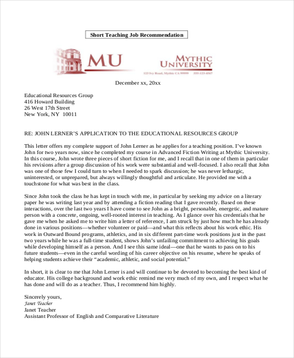 FREE 7+ Letter Samples in PDF MS Word