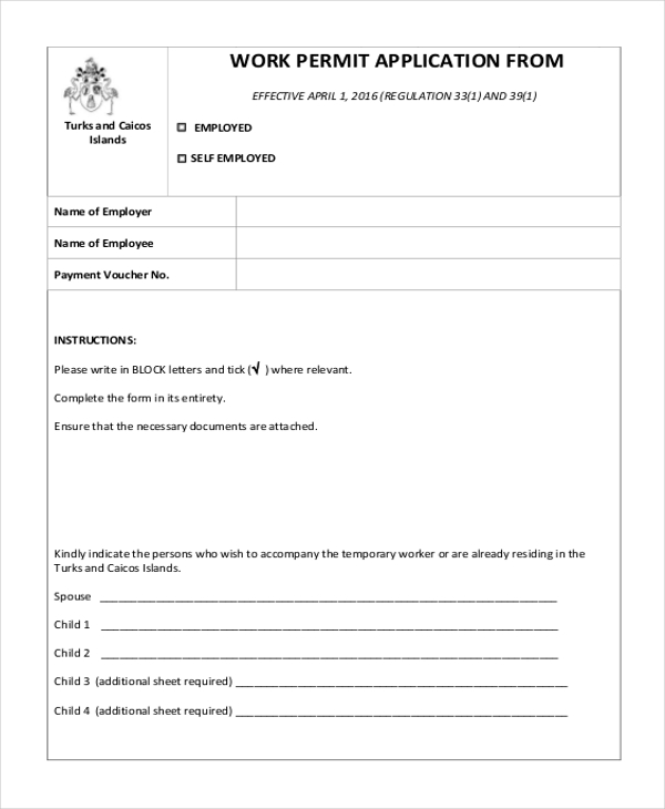 FREE 8+ Sample Work Application Forms in MS Word PDF