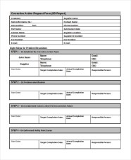 Supplier Corrective Action Request Template