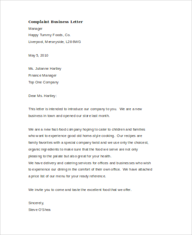 FREE 8+ Sample Complaint Letters in PDF | MS Word