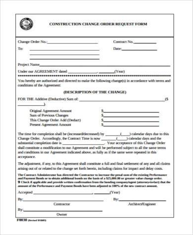 For example, a court may order a reduction or increase in the maintenance payable to a divorced spouse, or vary any other the term charge order was coined in the united states and is used over there to deal with change occuring during construction. FREE 8+ Sample Construction Variation Forms in PDF | MS Word
