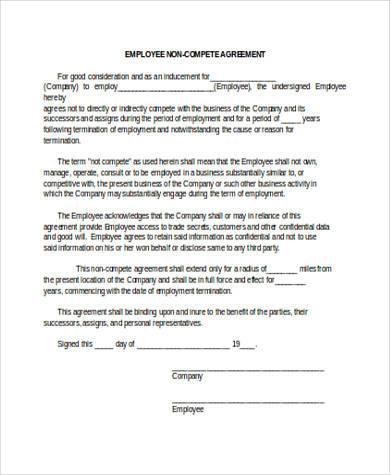 FREE 7+ Sample Non Compete Agreement Forms in MS Word | PDF