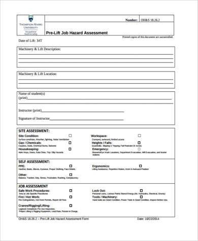 FREE 7+ Sample Hazard Assessment Forms in PDF | MS Word
